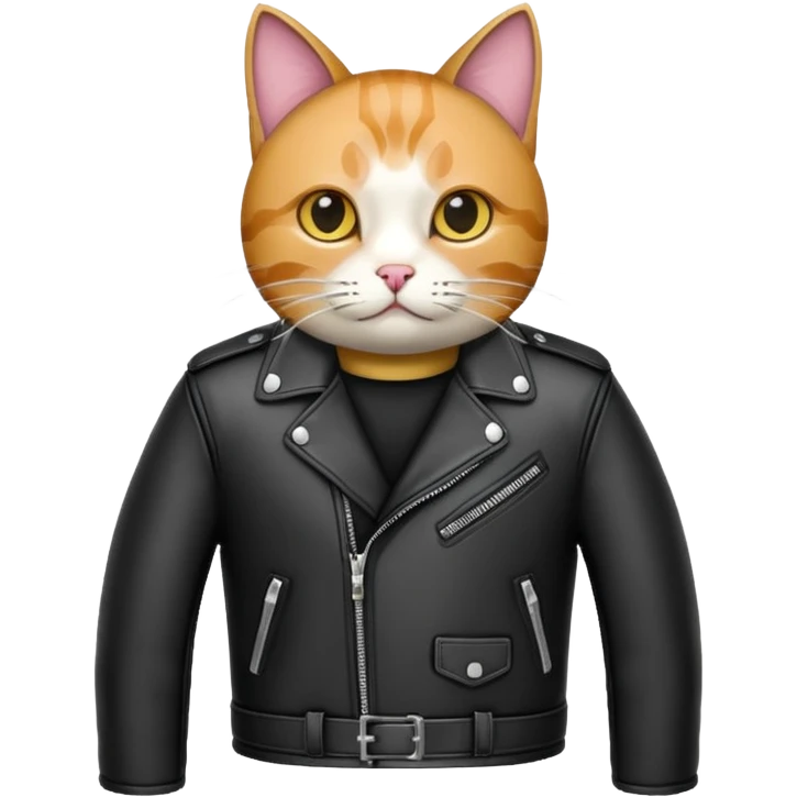 cat in leather jacket emoji