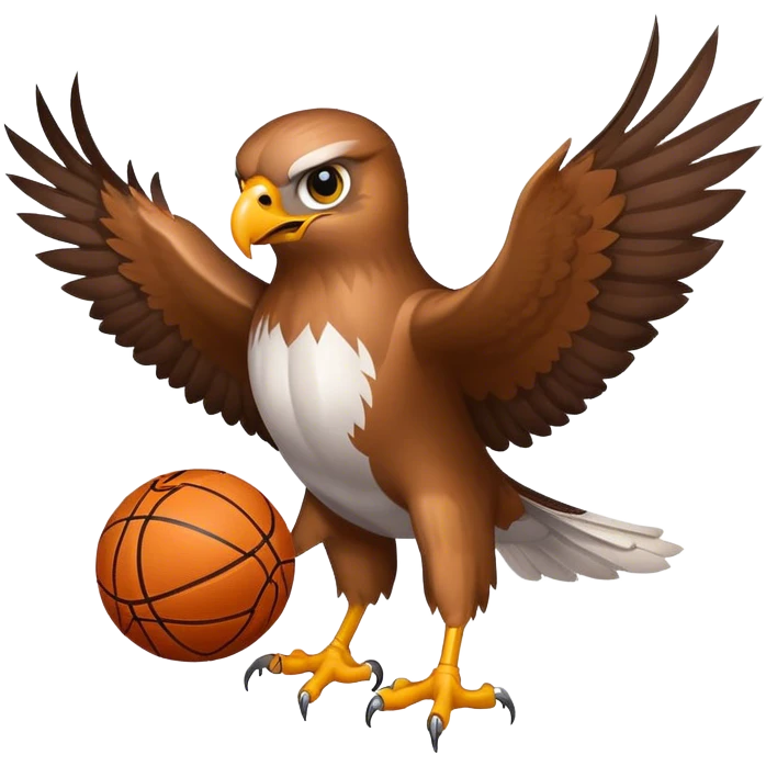 A hawk with a basketball emoji