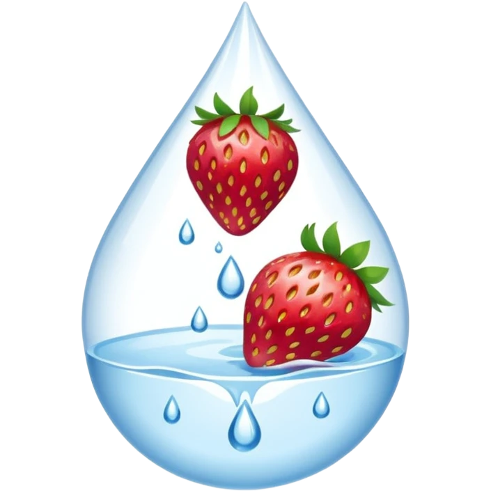 water with strawberry slices emoji