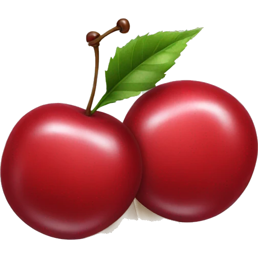 Coquette cherries with ribbon emoji