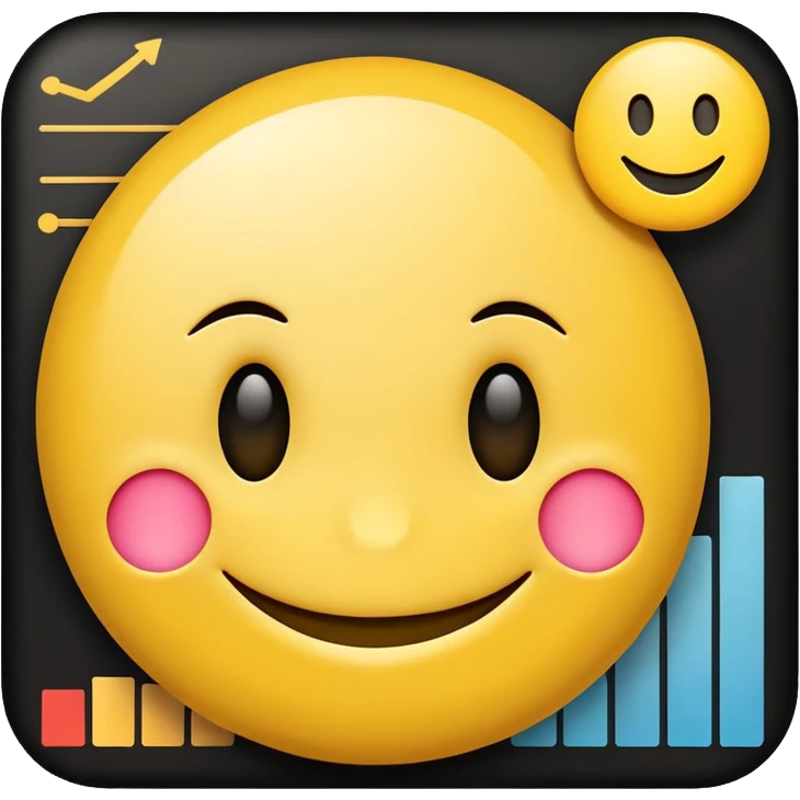 smiley with data charts emoji