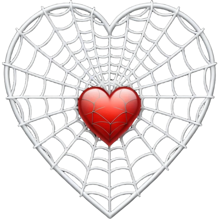An heart emoji made up of SPIDER web emoji