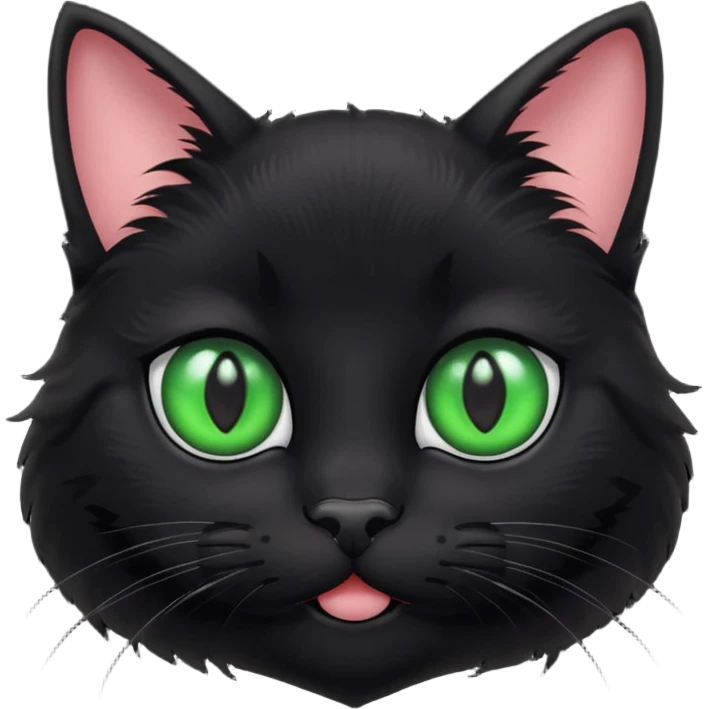 furry black cat face emoji