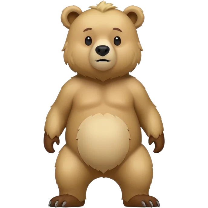 flat toon style blonde grizzly bear full body icon emoji