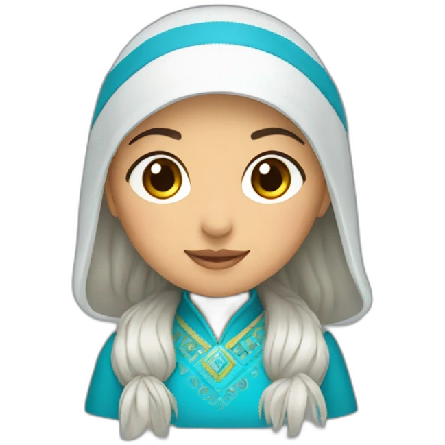 kazakh girl with baursak emoji