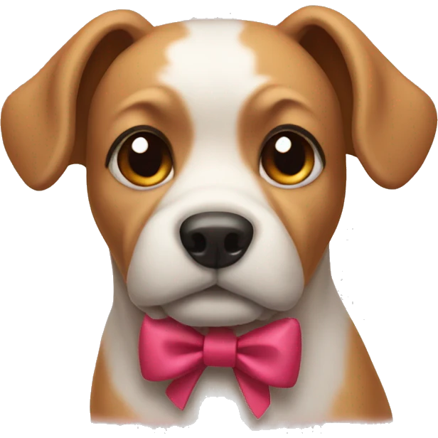 Dog wearing a bow emoji