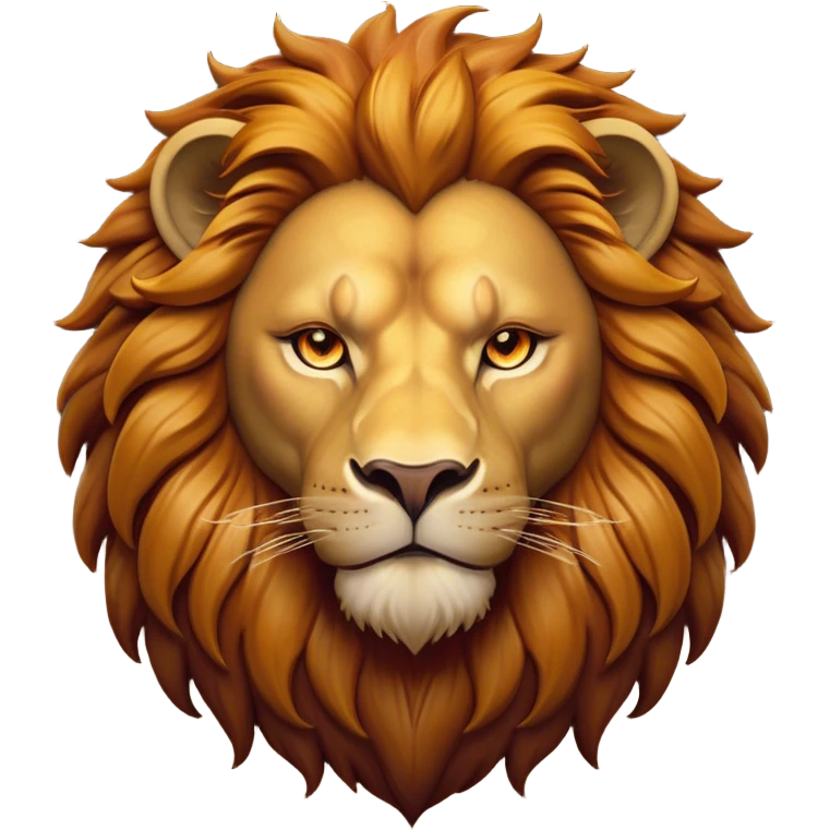 Cinematic Noble Lion Portrait Emoji, Poised and regal, with a powerful, muscular build and a majestic, tawny mane, deep-set soulful amber eyes, Simplified yet sharp and sophisticated features, highly detailed, glowing with a warm, dignified glow, high shine, intelligent and fierce, stylized with an air of wild majesty, focused and attentive, soft glowing outline, capturing the essence of a watchful and confident king, so majestic it feels as though it could roar out of the screen with effortless authority! emoji