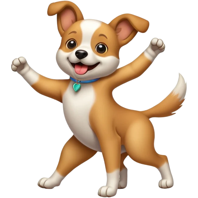 Dog dancing emoji
