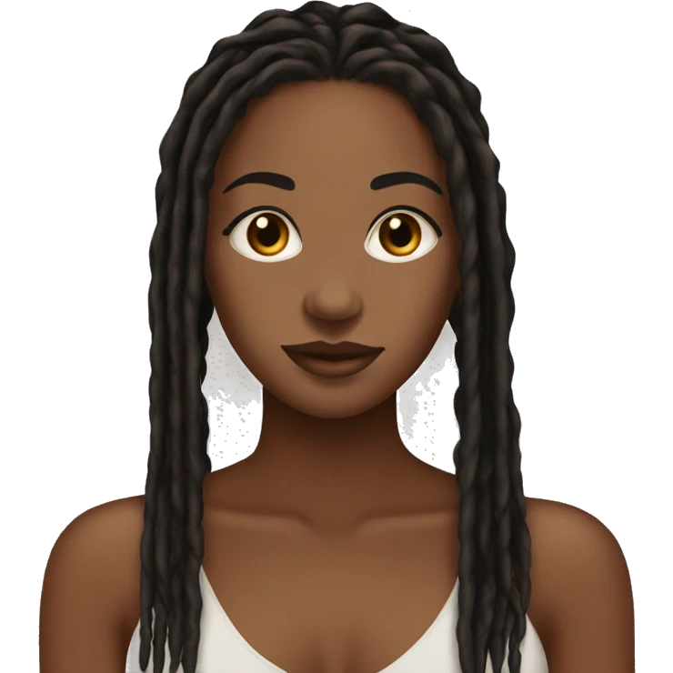 brown pretty girl with long black locs emoji