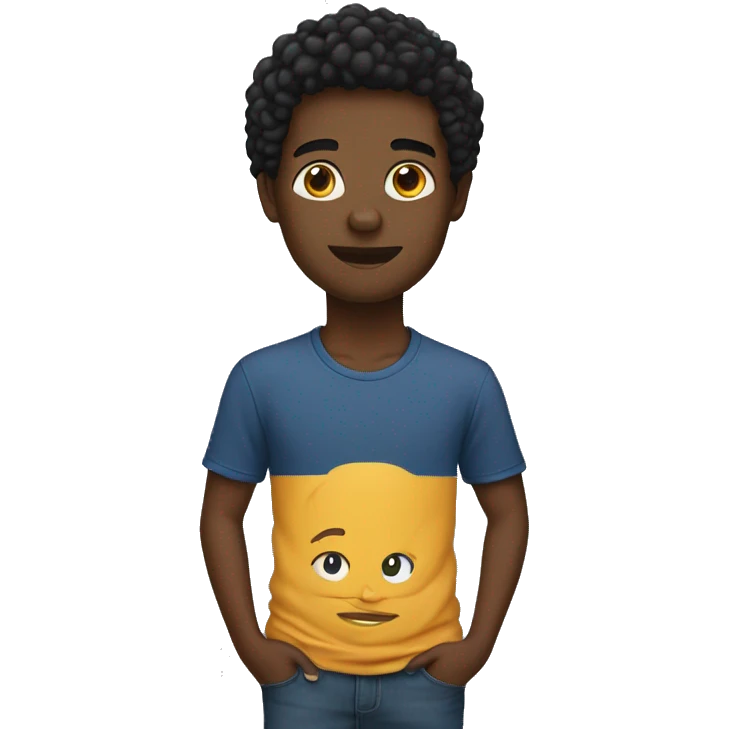 young black guy with tucket tshirt emoji