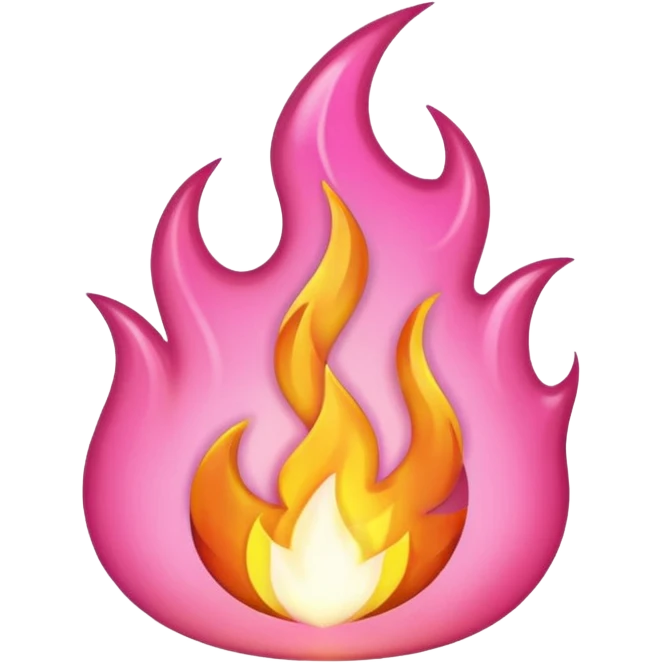 Une flammame de couleur rose emoji