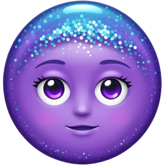 Glitter Purple and Cian add emoji