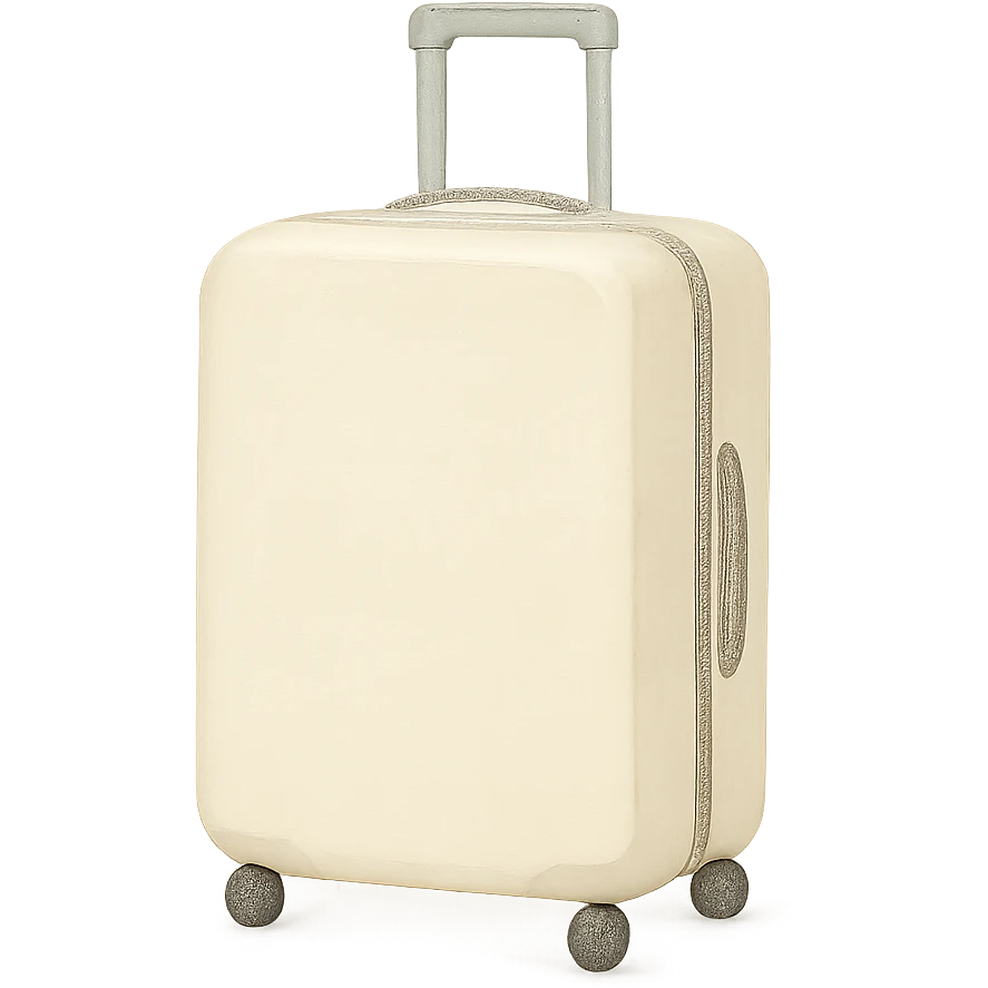 aesthetic ivory minimal suircase with wheels emoji