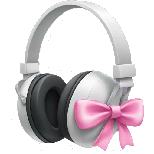 Headphones with pink bows emoji