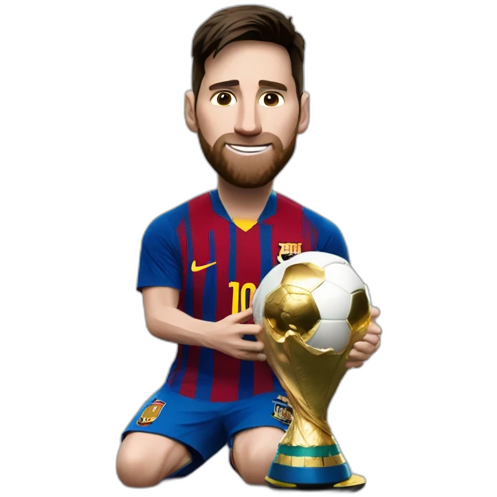 Messi con la copa del mundo emoji