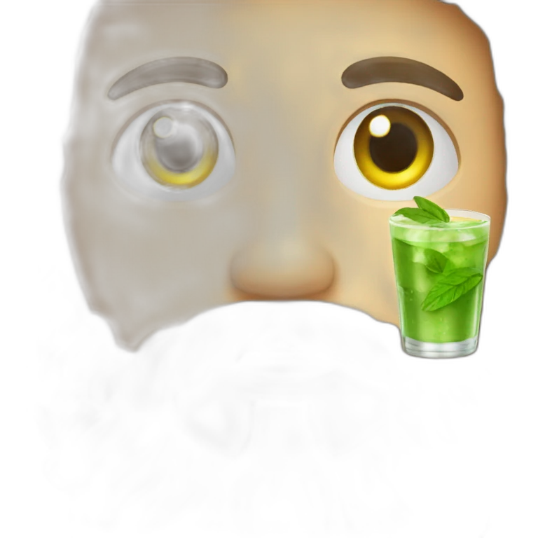 beard boy with mojito emoji