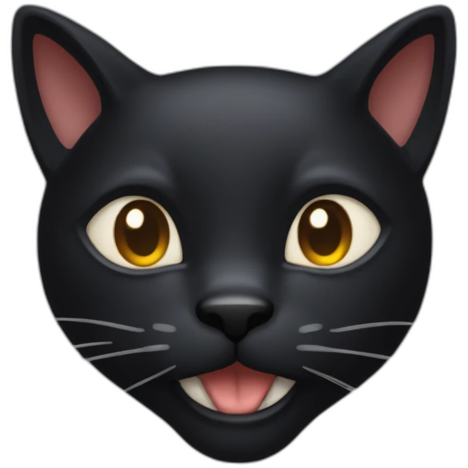 black cat head grigning emoji