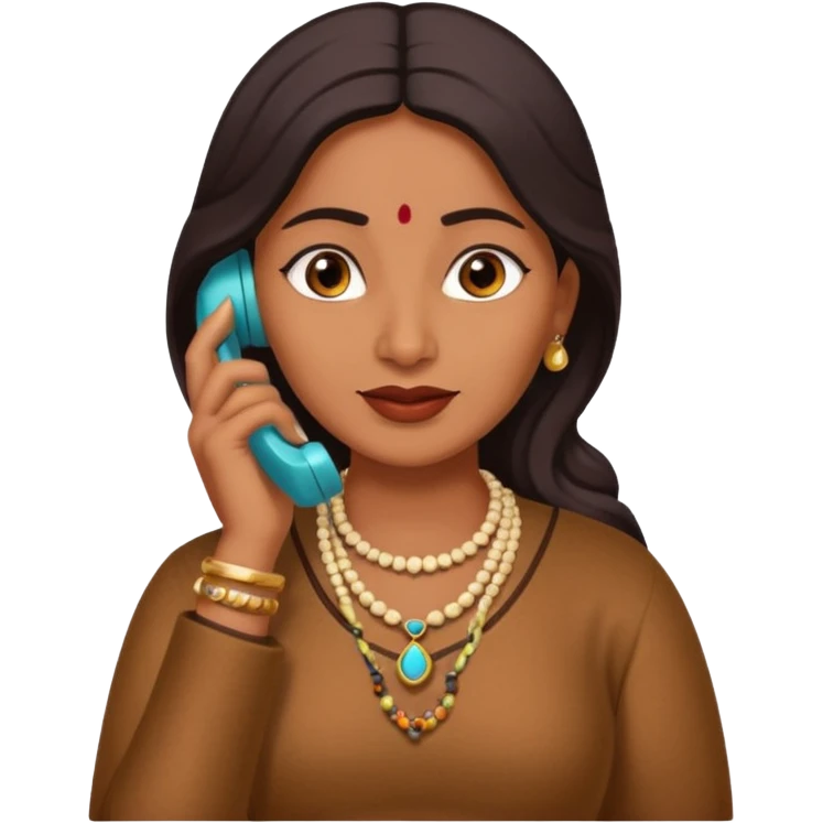 generate an indian aunty talking on the call emoji
