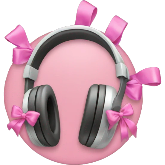 Headphone with pink bows emoji