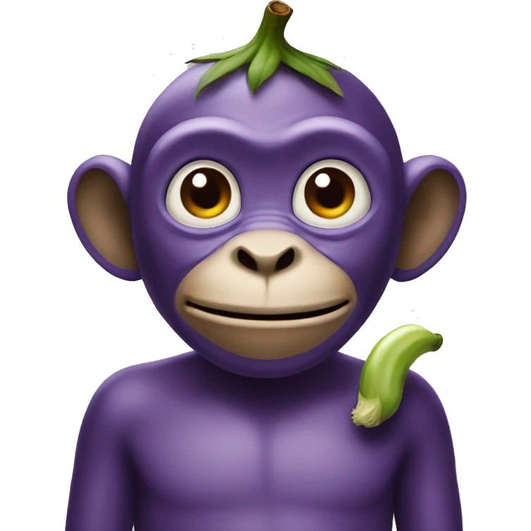 Monkey with eggplant emoji