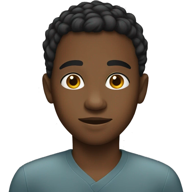 15 year old black boy with short hair emoji