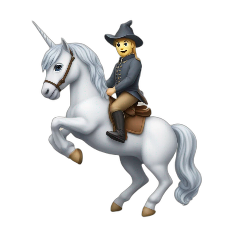 une licorne sur un cheval emoji
