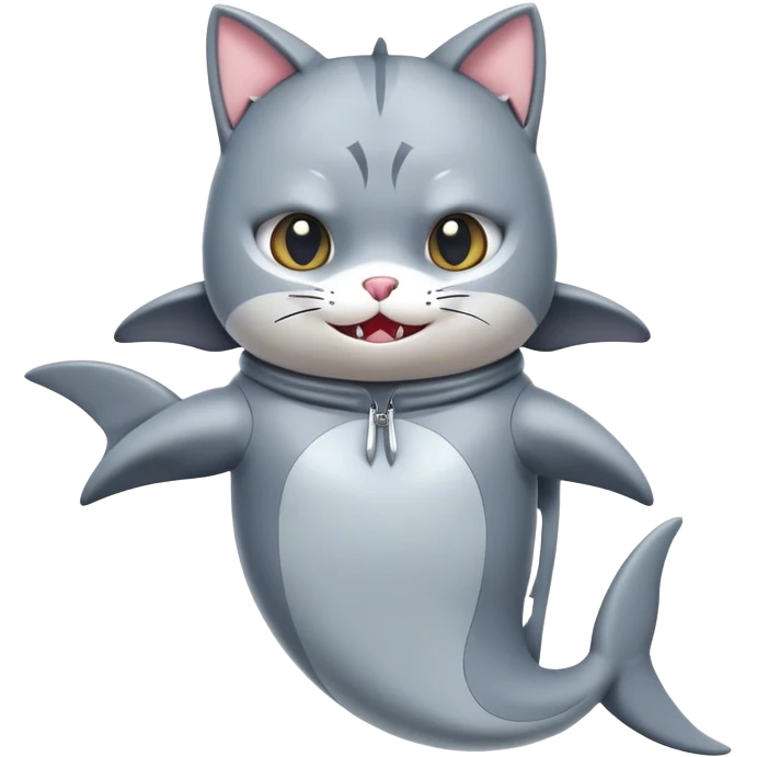 Cat in a shark costume emoji