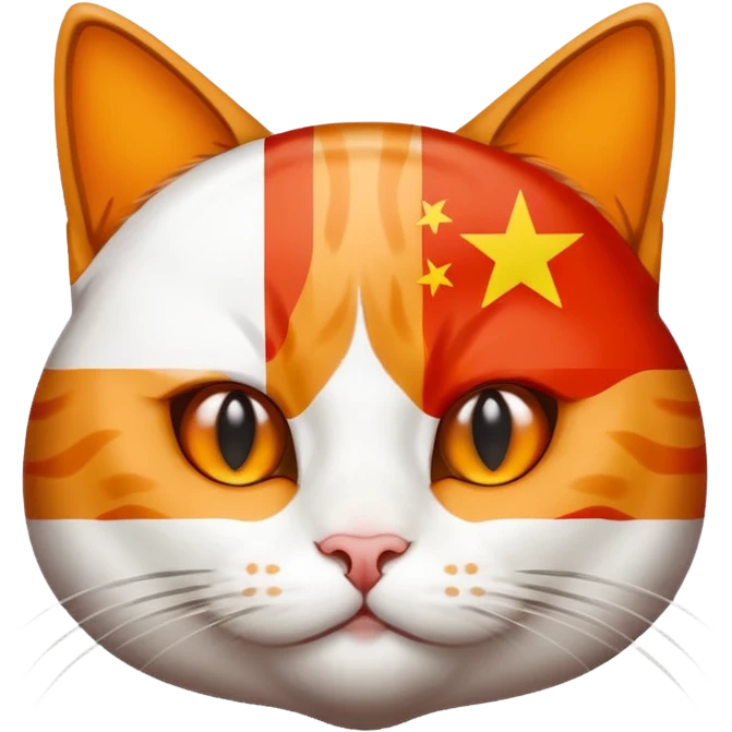 Chinese Flag Cat theme orange emoji