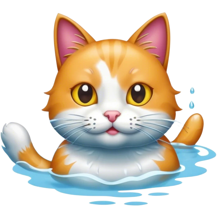 A cat swiming emoji