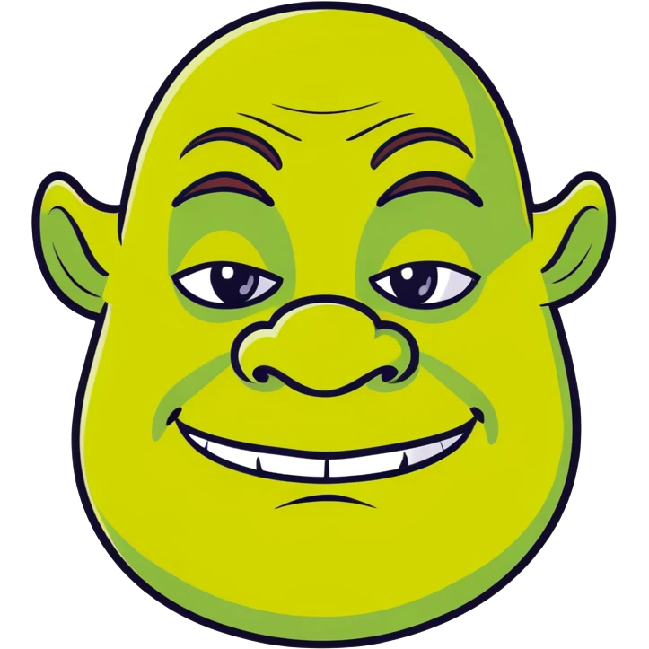 iconic Shrek face with one monacle  emoji