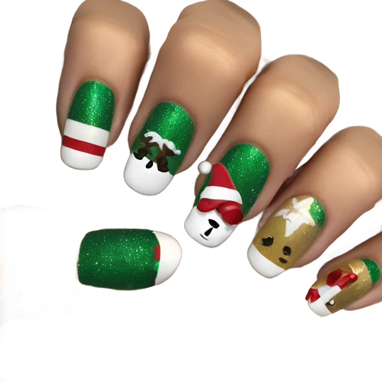 Christmas nails emoji