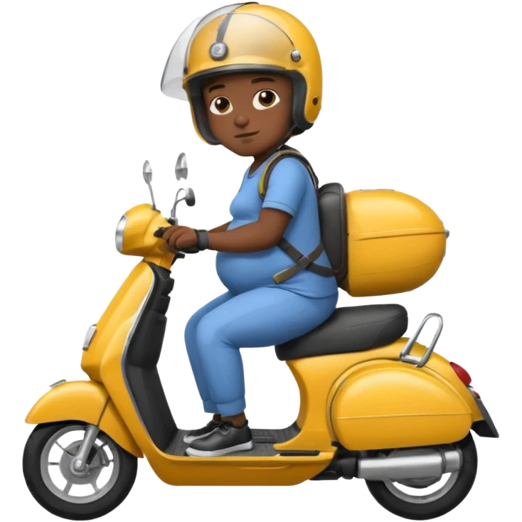 pregnant black man on motor scotor emoji