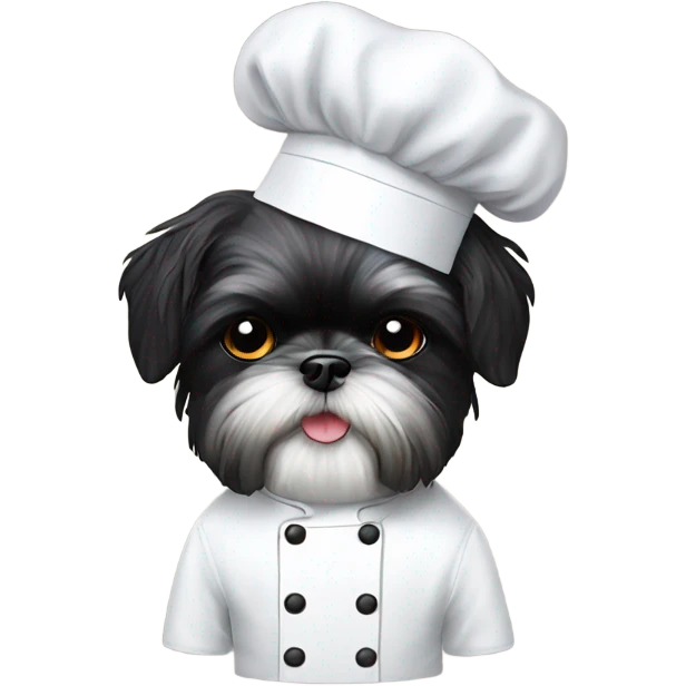 Black Shih tzu as chef emoji