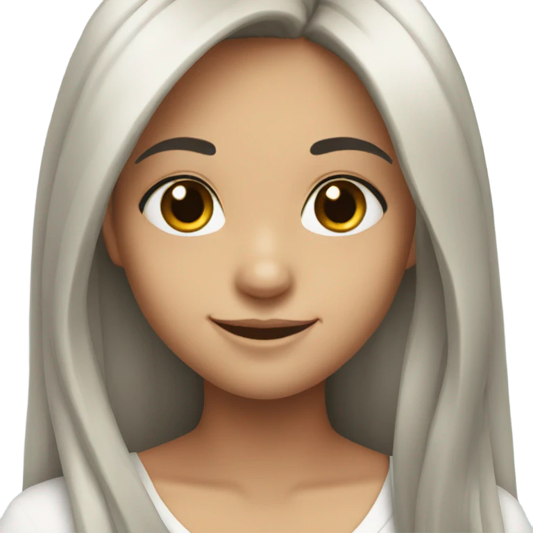 smiling girl with long black hair emoji