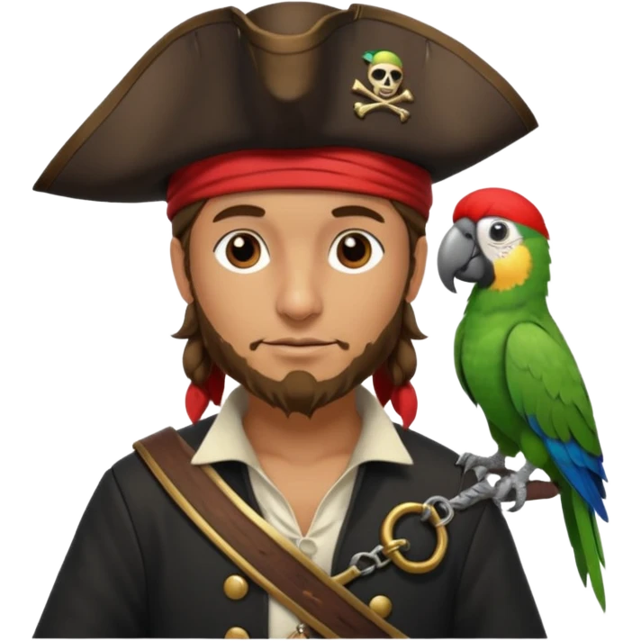pirate and parrot emoji