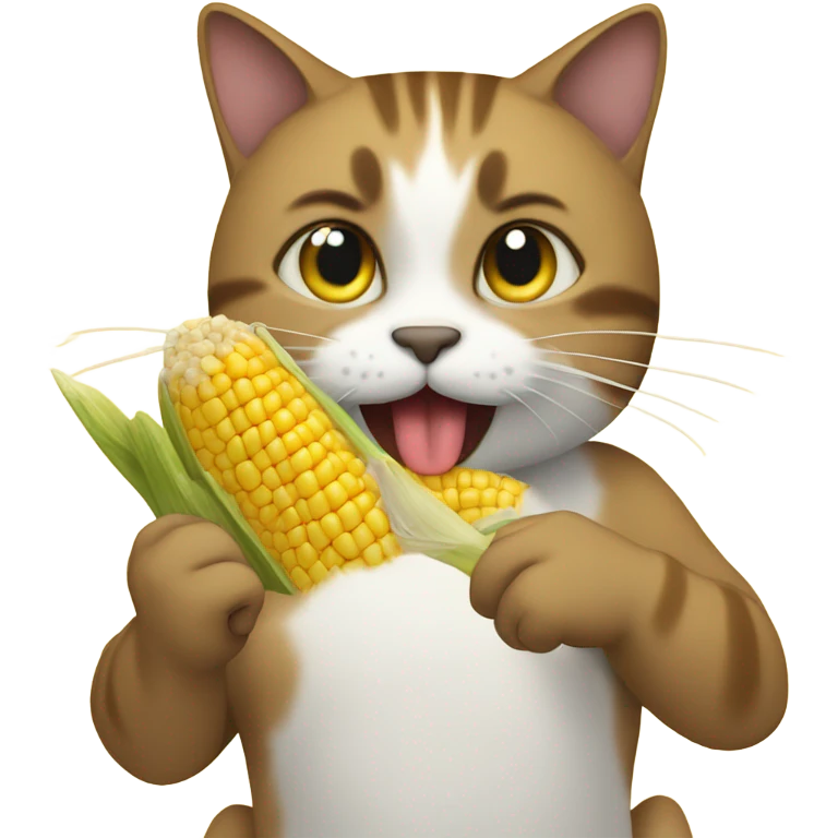 Cat eating corn emoji