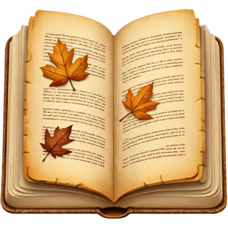 open book, beige and brown colours, autumn vibe emoji