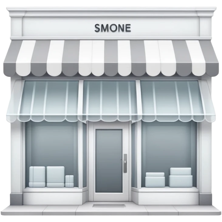 Simple clean storefront icon with soft accents, modern clothing store facade, minimalist design with polished look emoji