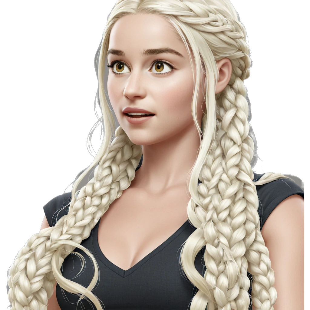 blonde girl with long braid emoji