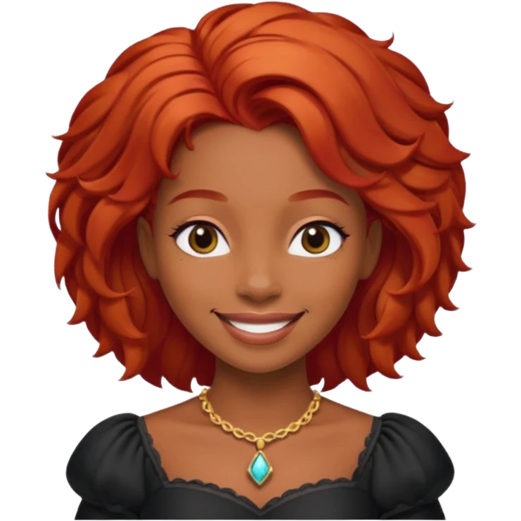 red  haired black princess emoji
