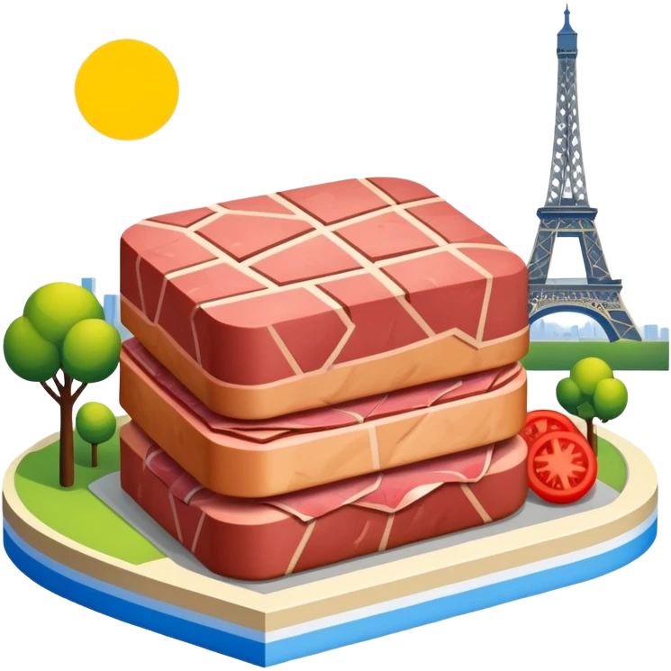  spam meat mondrian style paris landscape  emoji