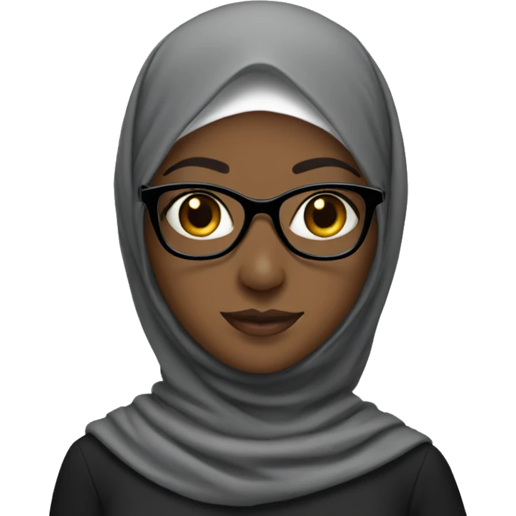 black hijab, glasses emoji