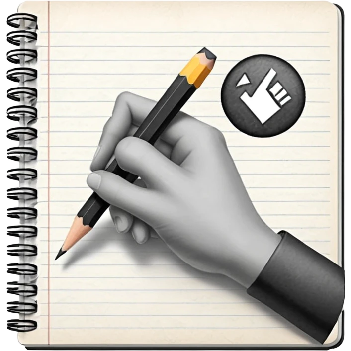 a pencil drawing in a notebook emoji