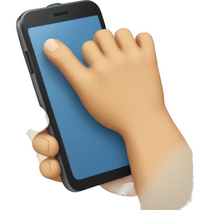 hand holding smartphone emoji