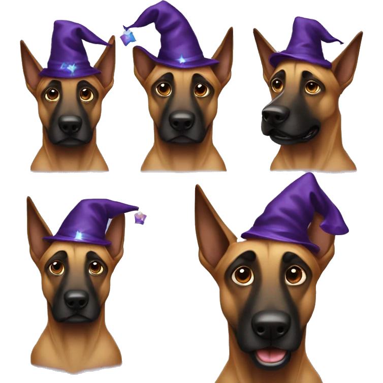 malinois dog with wizard  emoji