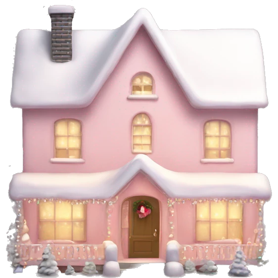 Cute light pink Christmas home emoji