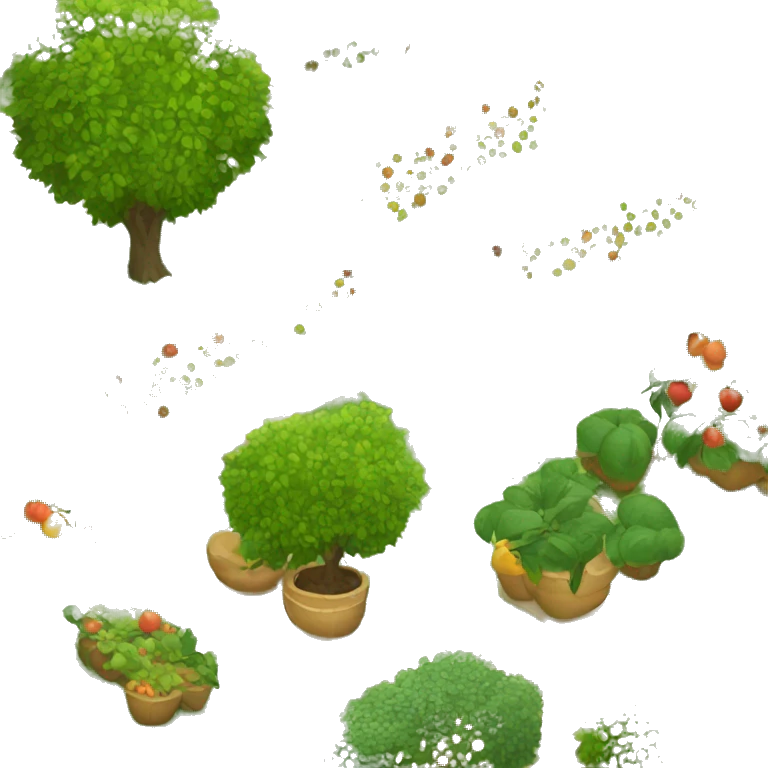garden with fruit trees emoji