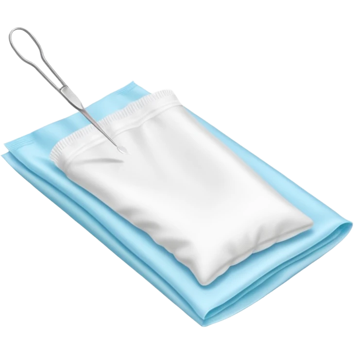 disposable gloves, cotton pads and swabs lying on a table emoji