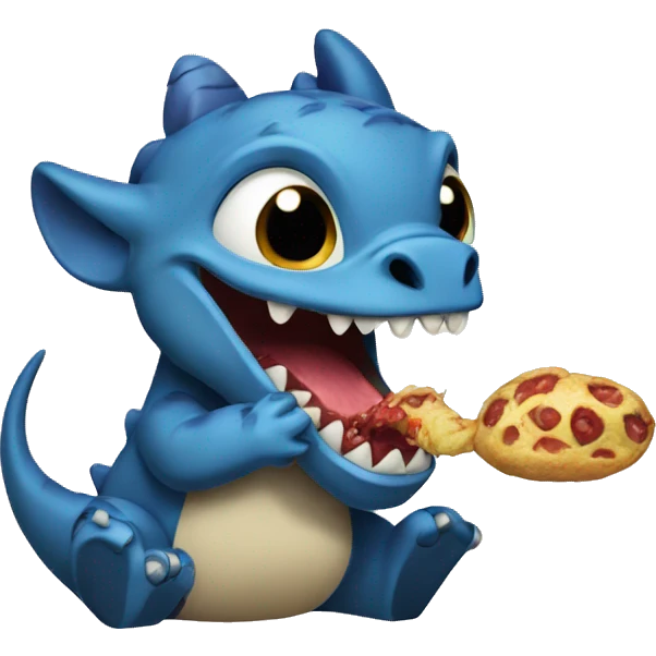 Dinasor eating stitch emoji