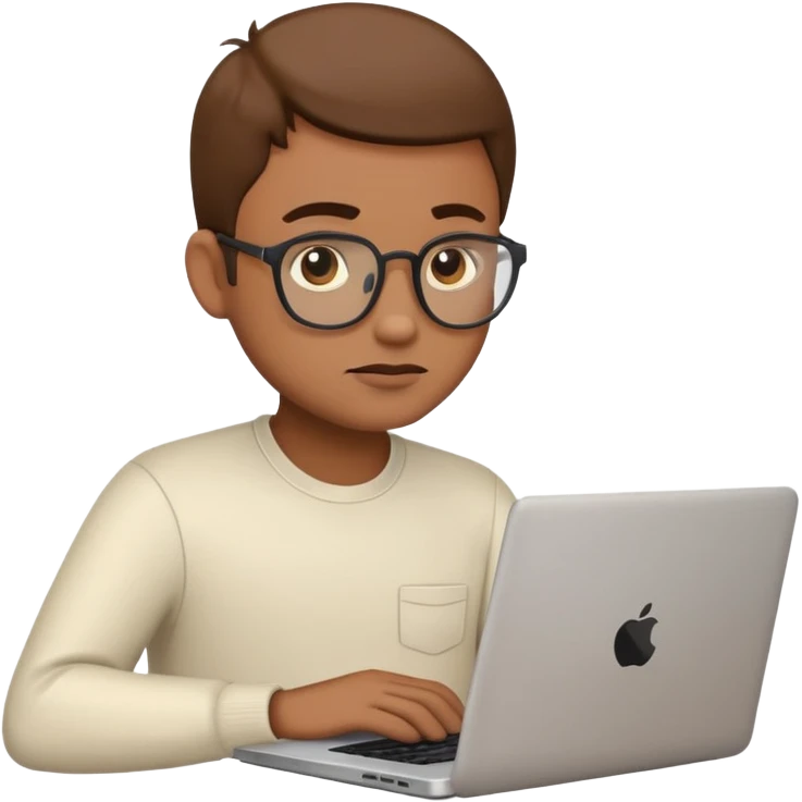 programmer emoji with laptop, pondering emoji